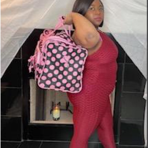 Red ribbed leggings set - Picture 4 of 4